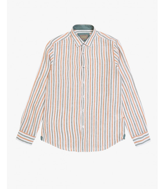 Camicia a righe in lino
