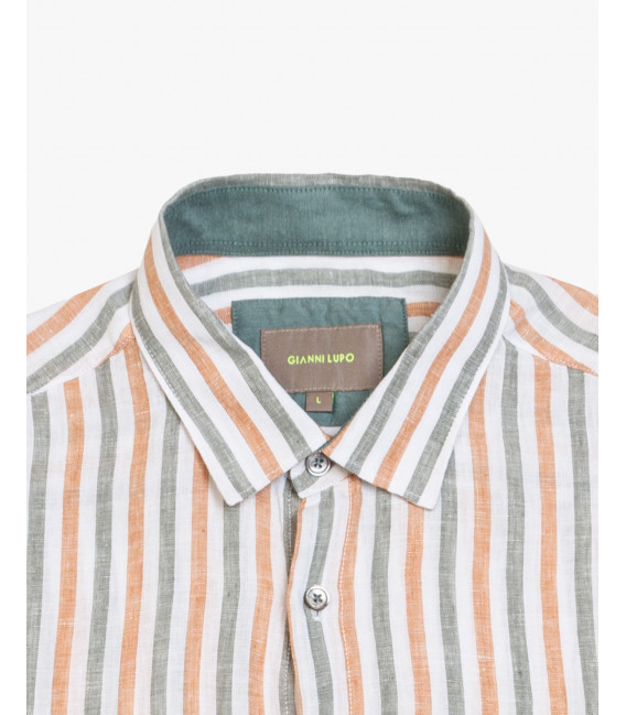 Camicia a righe in lino