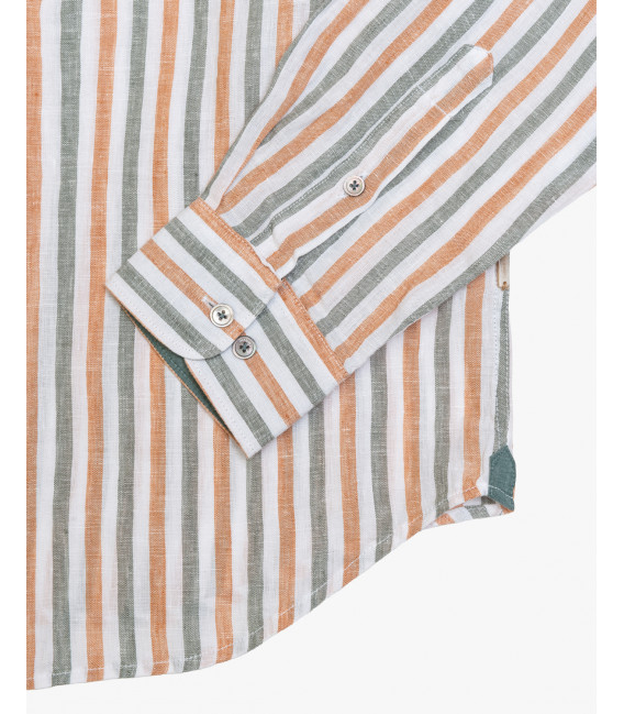 Camicia a righe in lino