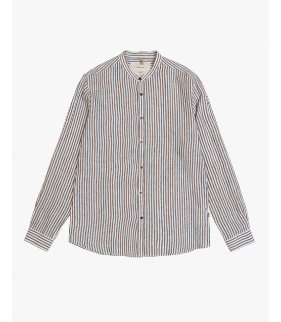 Camicia coreana a righe in lino