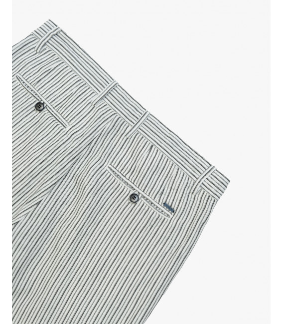 Striped slim fit drawstring trousers