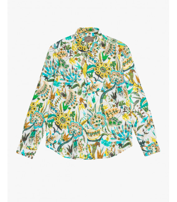Camicia in lino con stampa