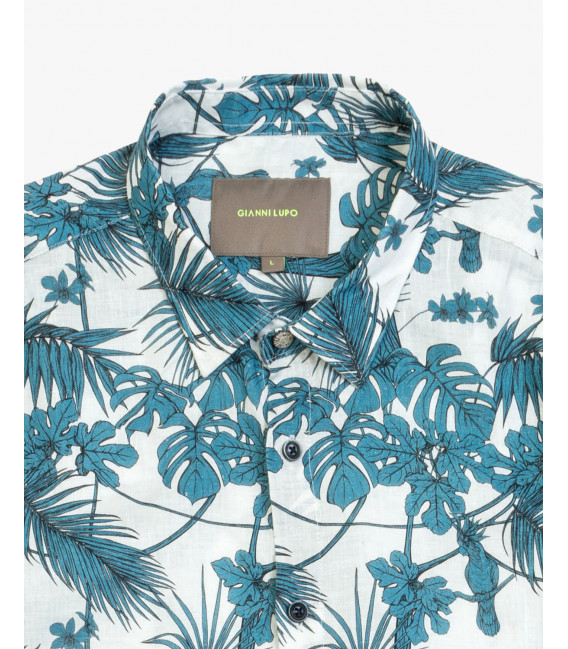 Camicia in lino con stampa