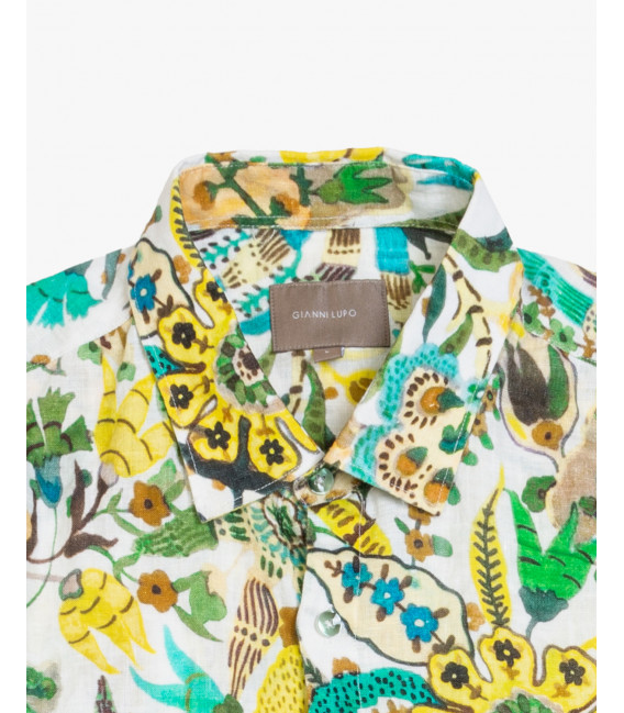 Camicia in lino con stampa
