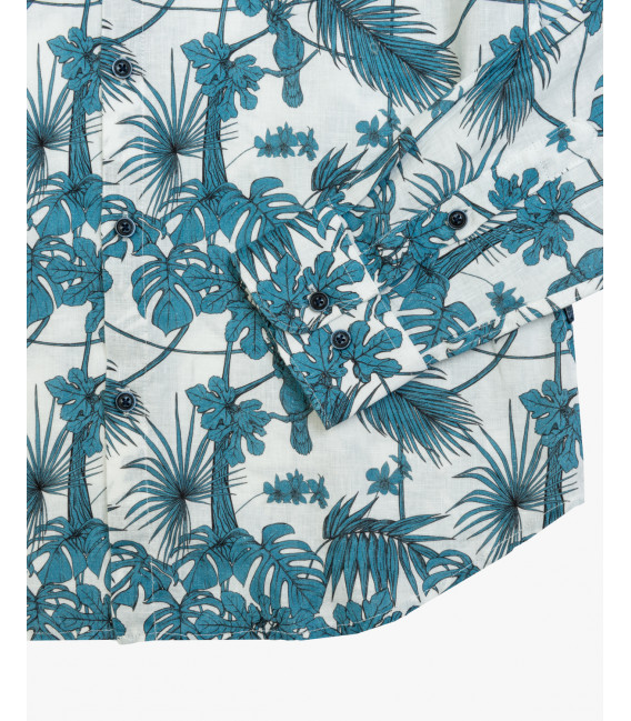 Camicia in lino con stampa