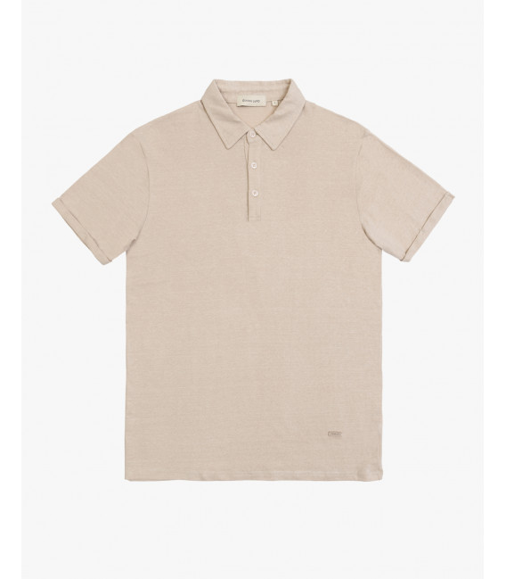 Polo shirt in linen jersey