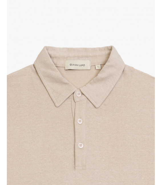 Polo shirt in linen jersey