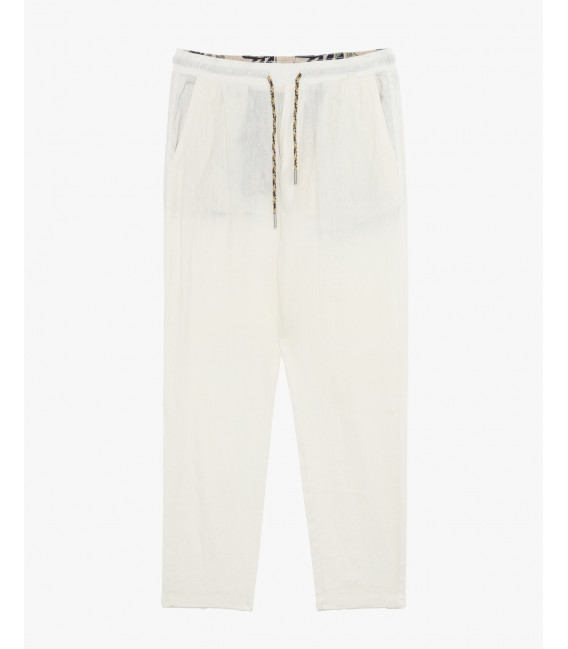 Linen drawstring trousers