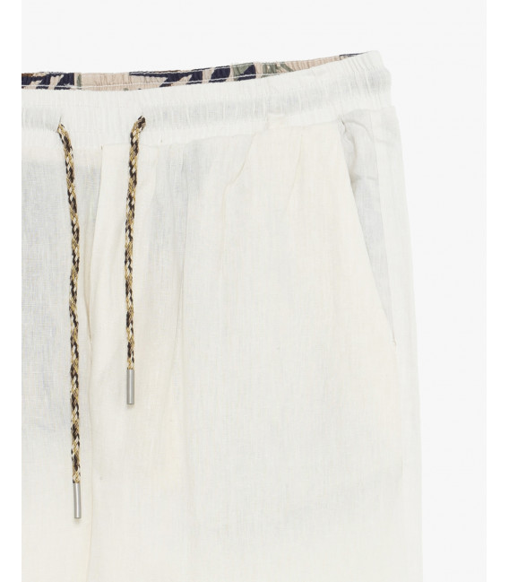 Linen drawstring trousers