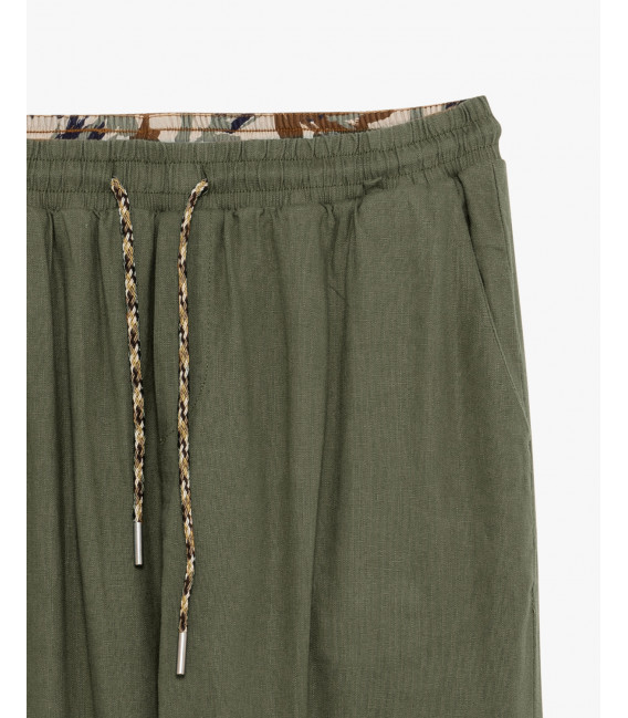 Linen drawstring trousers