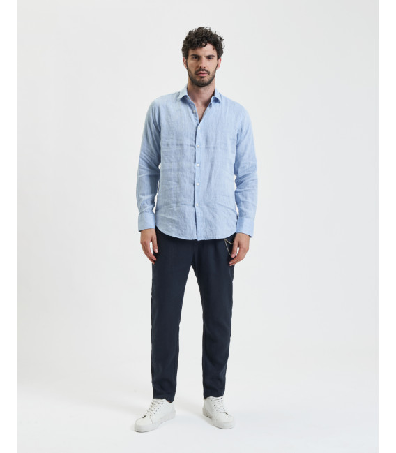 Linen drawstring trousers