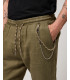 Pantaloni in lino con coulisse slim fit