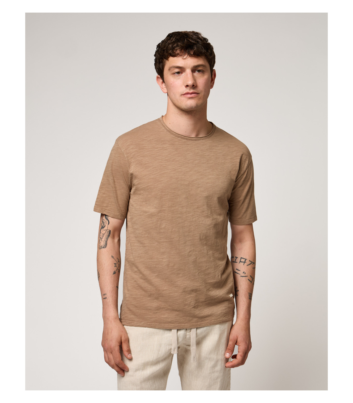 Cotone Slub Taschino Maglietta T-shirt In Cotone Slub Gianni Lupo