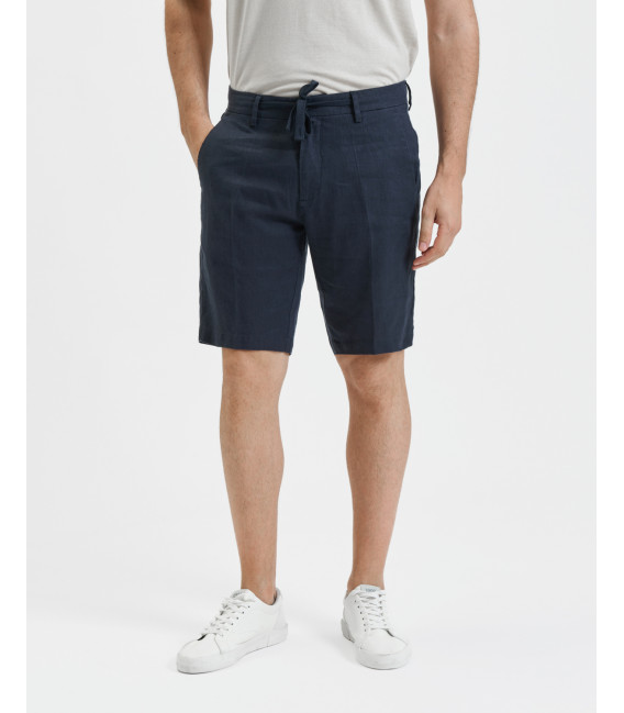 Linen shorts with drawstring