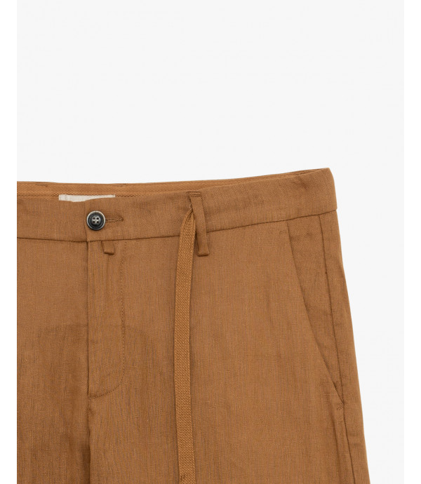 Linen shorts with drawstring