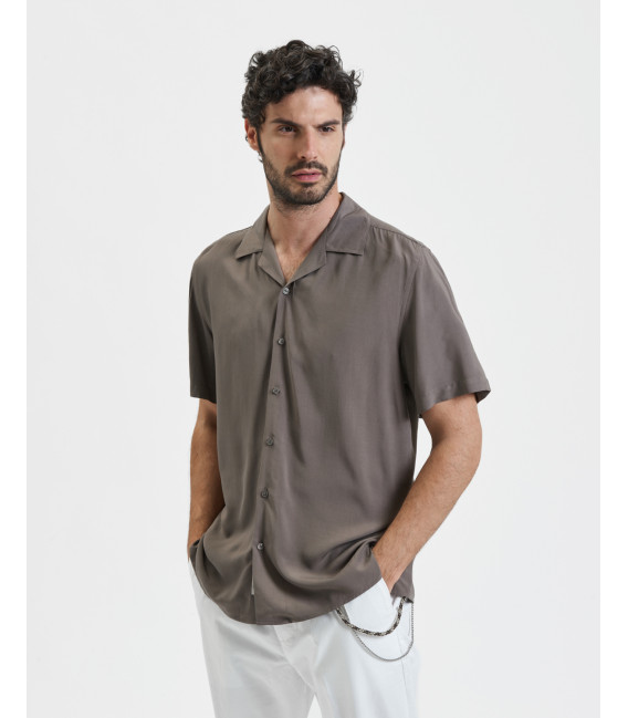 Camicia a manica corta viscosa