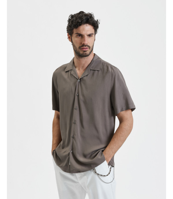Camicia a manica corta viscosa