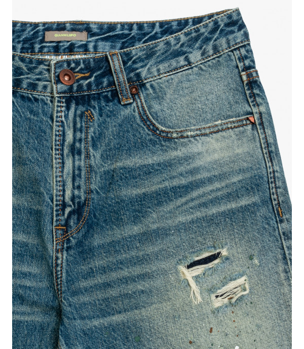 Bermuda jeans JACK regular fit con fondo frangiato