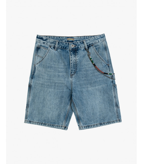 Shorts denim con tasca carpenter