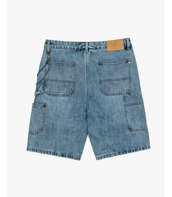 Shorts denim con tasca carpenter