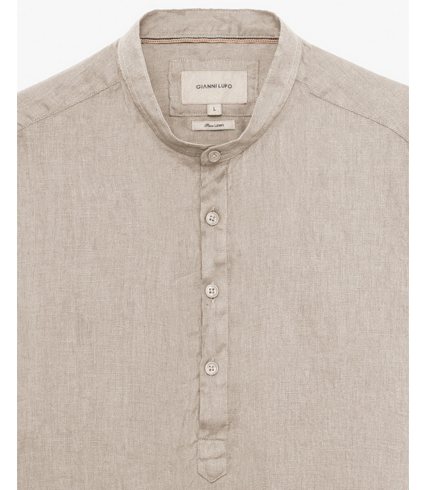 Camicia serafino in lino