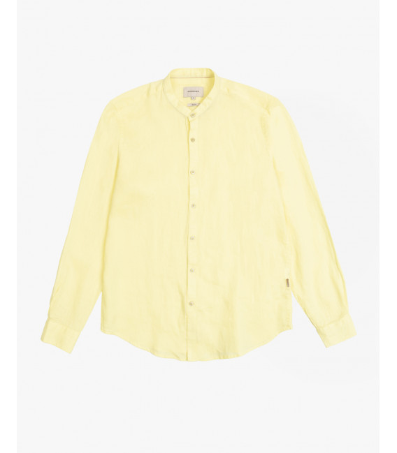 Mandarin collar linen shirt