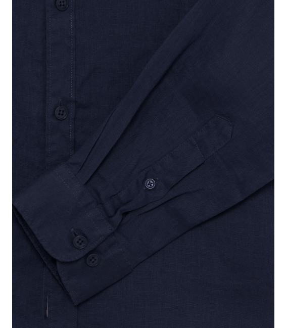 Mandarin collar linen shirt