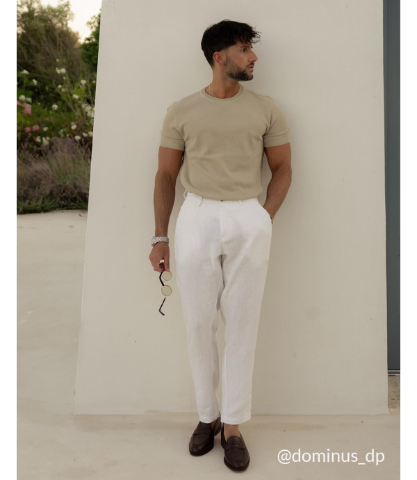Pantalone in lino con laccio