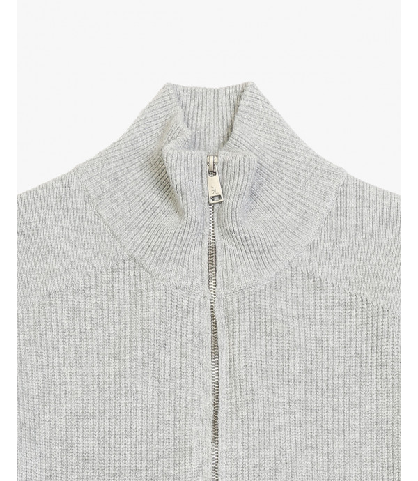 Knitted cardigan with zip