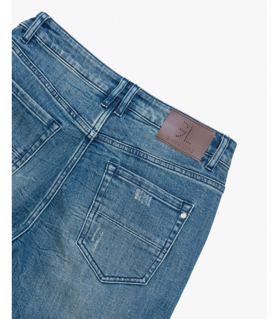 KEVIN skinny fit medium wash jeans with rips