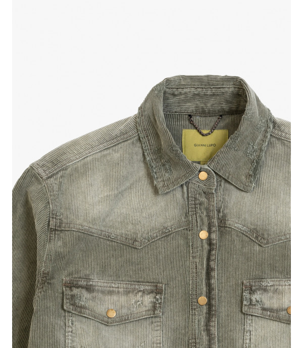 Camicia in velluto a coste delave