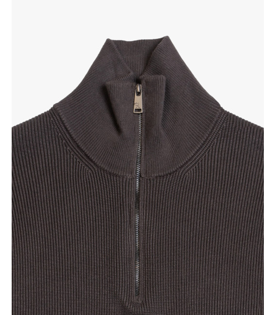 Maglia con collo a imbuto e zip