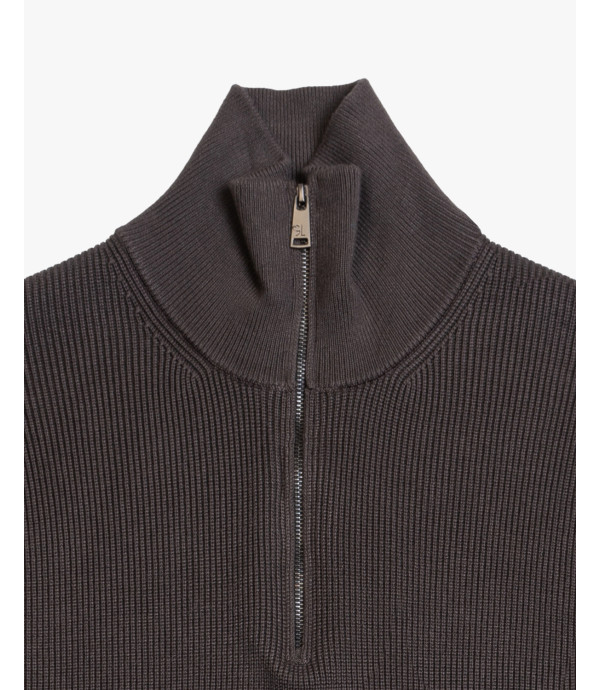 Maglia con collo a imbuto e zip