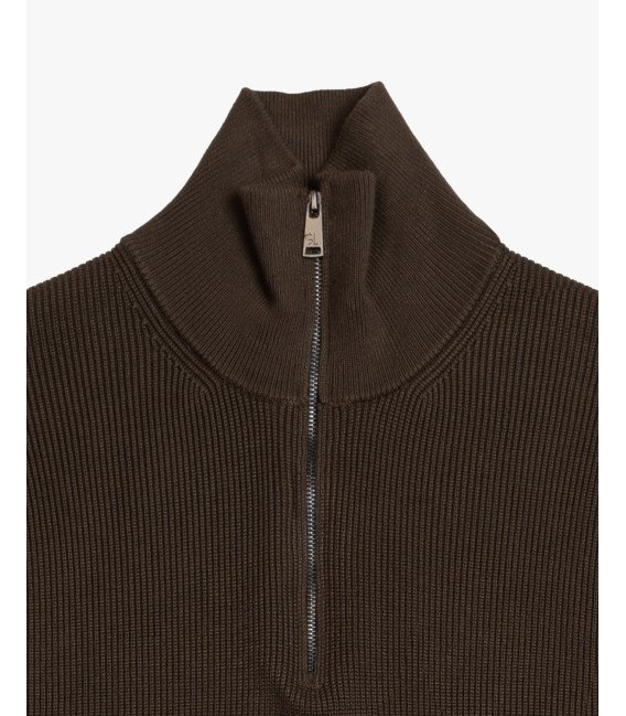 Maglia con collo a imbuto e zip