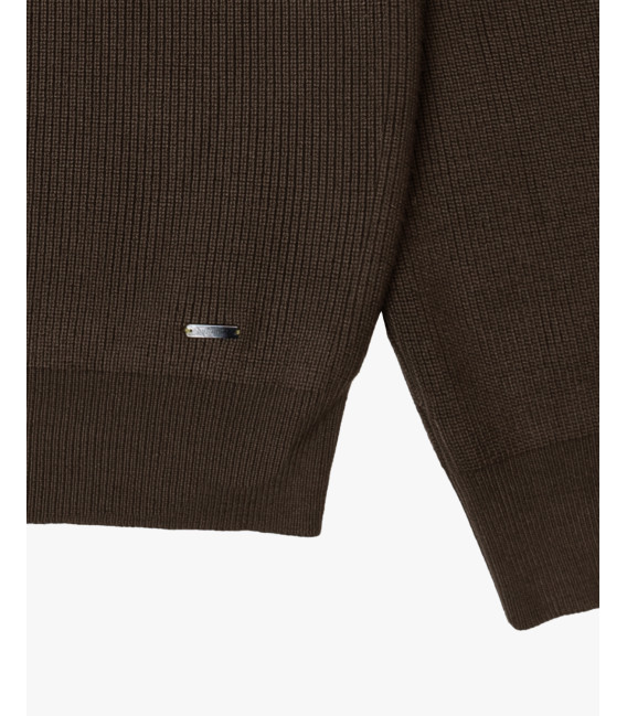 Maglia con collo a imbuto e zip