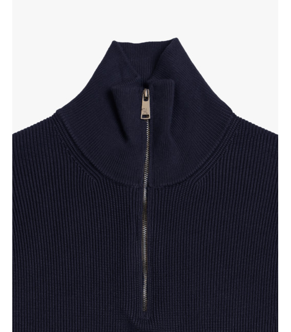 Maglia con collo a imbuto e zip