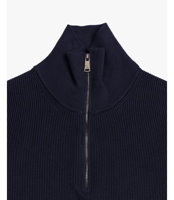 Maglia con collo a imbuto e zip