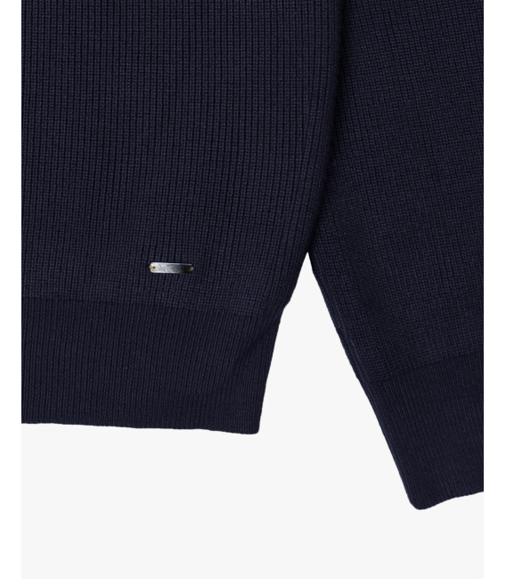 Maglia con collo a imbuto e zip