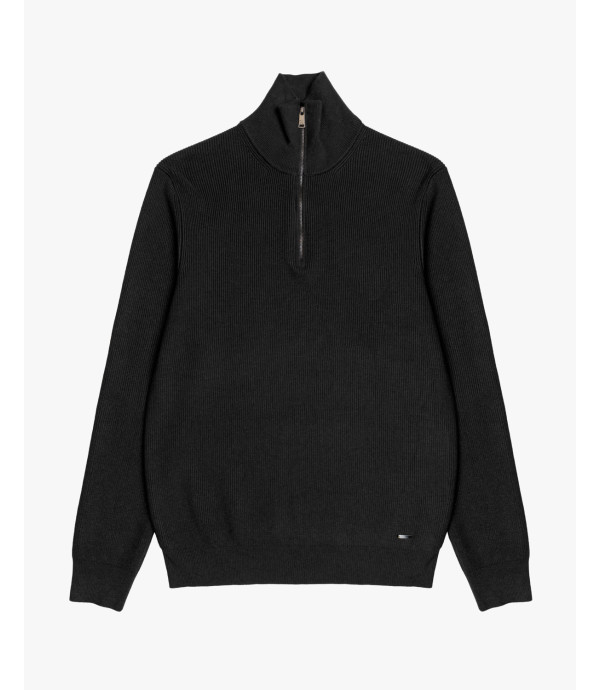Maglia con collo a imbuto e zip