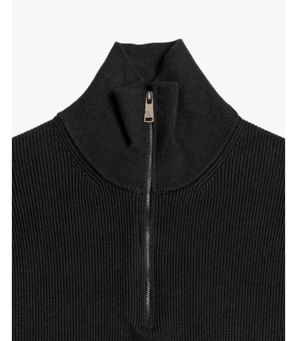 Maglia con collo a imbuto e zip