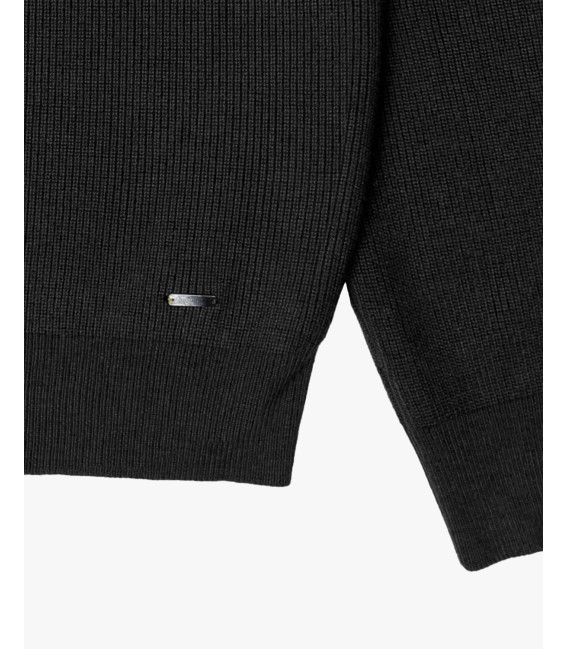 Maglia con collo a imbuto e zip
