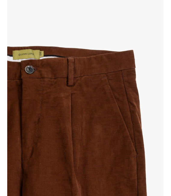 Pantaloni in cotone effetto puntinato