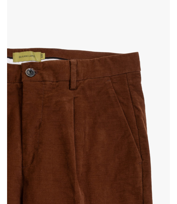 Pantaloni in cotone effetto puntinato