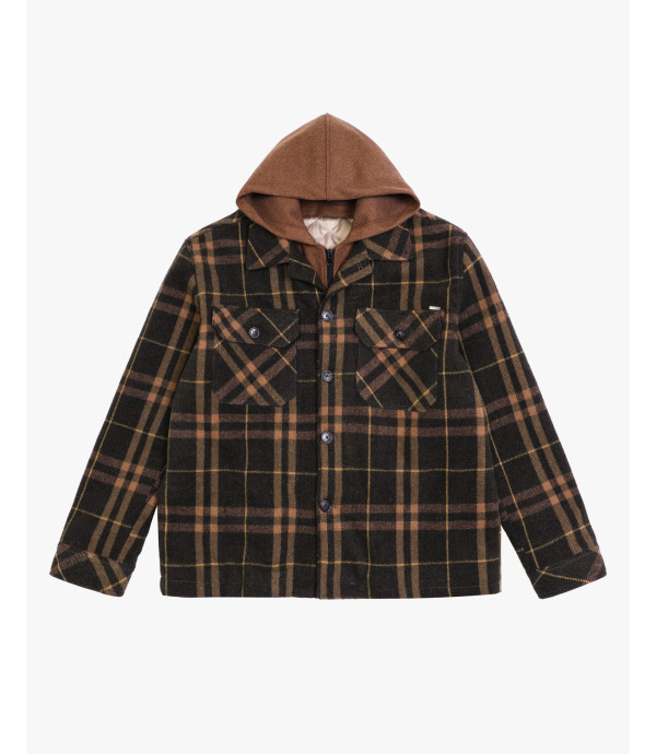 Checked overshirt with removable vest and hood