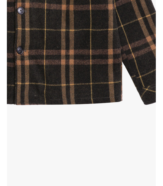 Checked overshirt with removable vest and hood