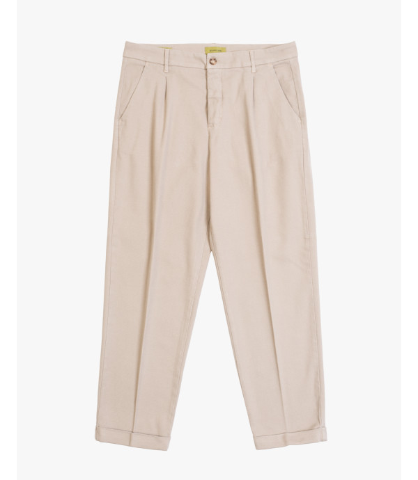 Cotton trousers with dotted effect wide leg