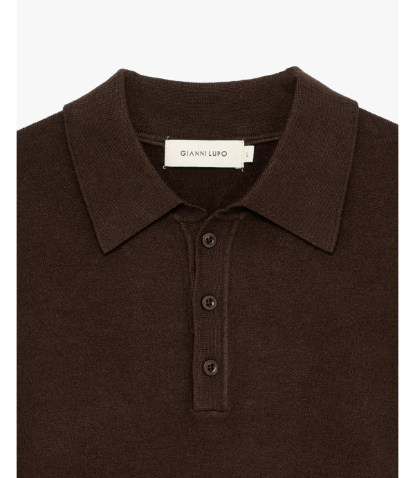 Knit polo shirt