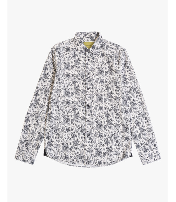 Floral printed corduroy shirt