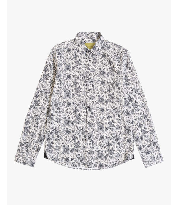 Floral printed corduroy shirt