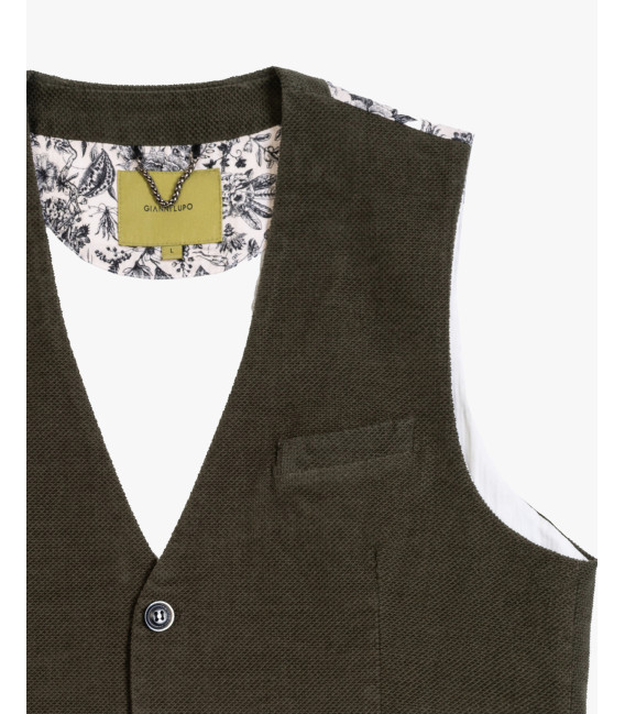 Velvet waistcoat with patterned lining